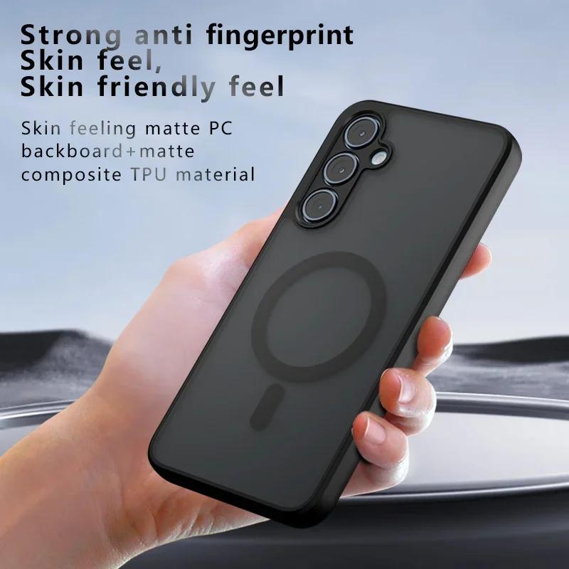 For Samsung Galaxy S25 S24 Plus S23 FE S22 Ultra A14 A15 A16 A24 A25 A34 A35 A36 A54 A55 5G Case Magnetic Matte Phone Back Cover