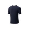 Li Ning Badminton Series Striped V-Neck Competition Sports Short Sleeve T-Shirt Unisex Tops Ink-Blue AAYU155-1