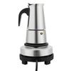 Moka Pot Stainless Steel Coffee Pot Stovetop Espresso Maker Percolator Italian Coffee Maker 200ml/7oz/4 Cup W/Electric Stove