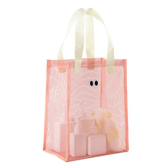 Storage Bag with Handle Large Capacity Hollow Mesh Breathable Multipurpose Clothes Toys Organizer Tote Bag
