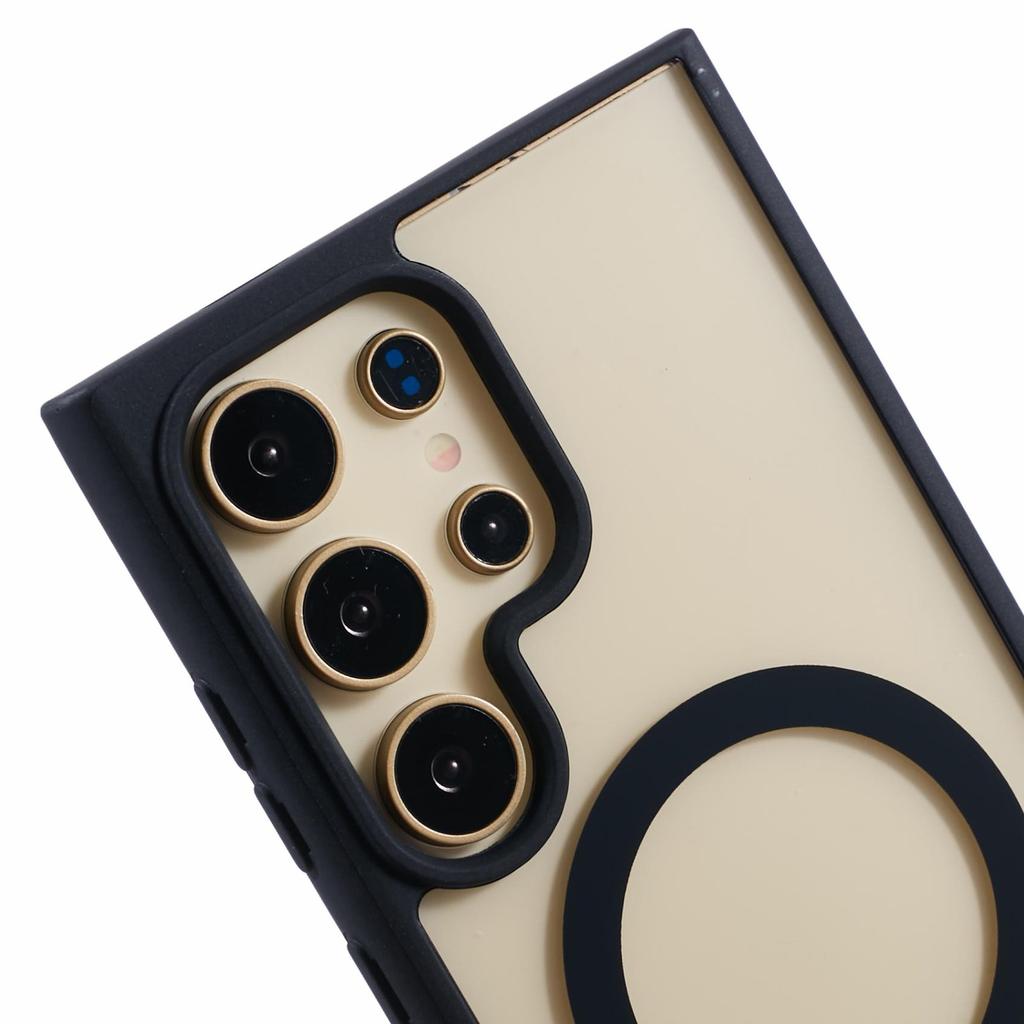 For Samsung Galaxy S24 Ultra Magnetic Case Shockproof PC+TPU Clear Phone Cover