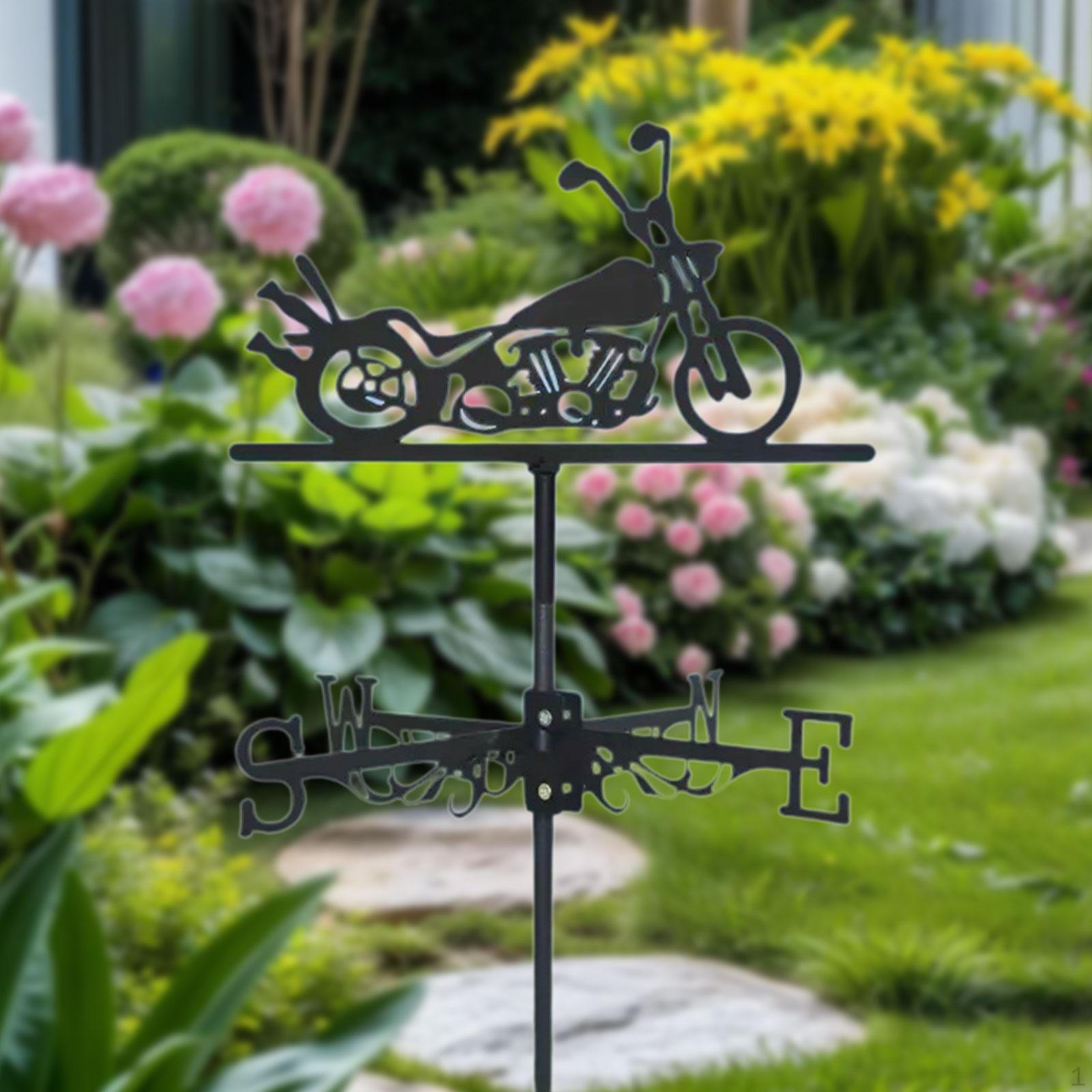 

Motorcycle Weather Vane Wind Direction Indicator Weathercock Iron Roof Mount Metal Vanes for