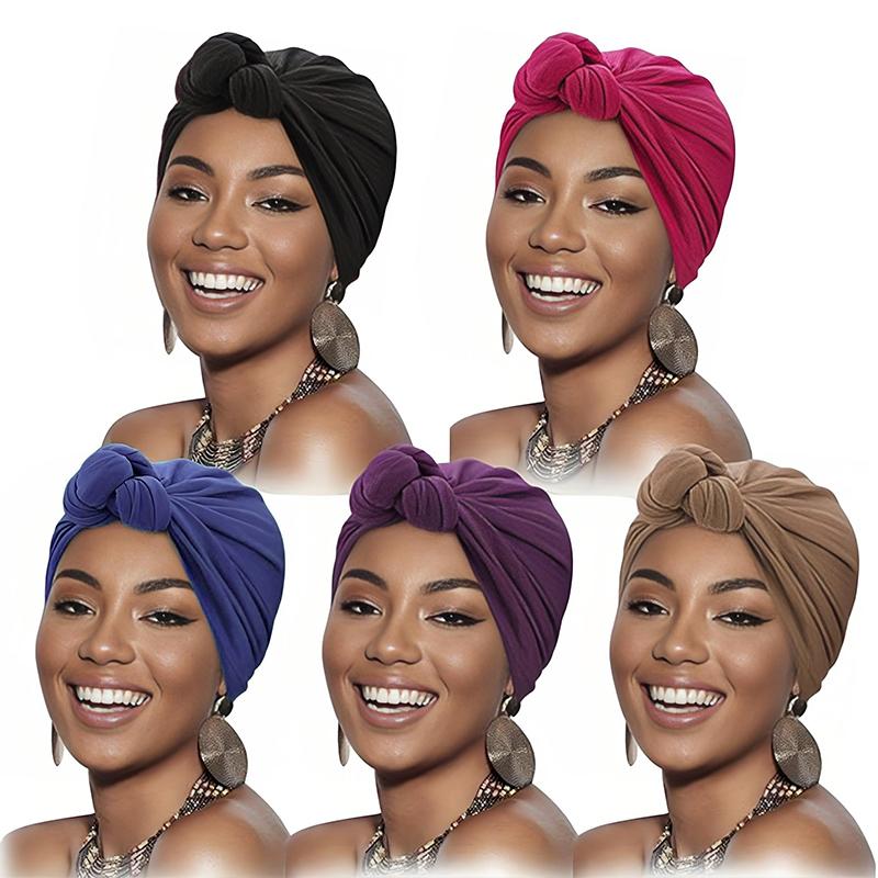 1PC Knot Hat Home Hair Scarf Fashionable Skin Friendly Religious Comfortable Vacation Styling Cotton Travel Photography Fashion