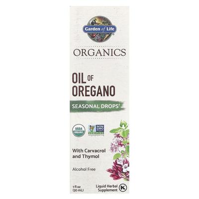 Organics, Oil of Oregano, Seasonal Drops, Alcohol Free, 30 Ml (1 Fl Oz)
