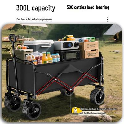 Portable Folding Camping Hand Cart with Pull Rod for Outdoor Use