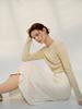 Mommet Clay Linen H-Line Skirt White