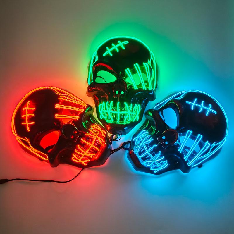 Halloween Mask Flashing Cosplay LED Vendetta Mask Anonymous Mask Halloween Christmas Party Gift for Adult Kids Film Cosplay Mask