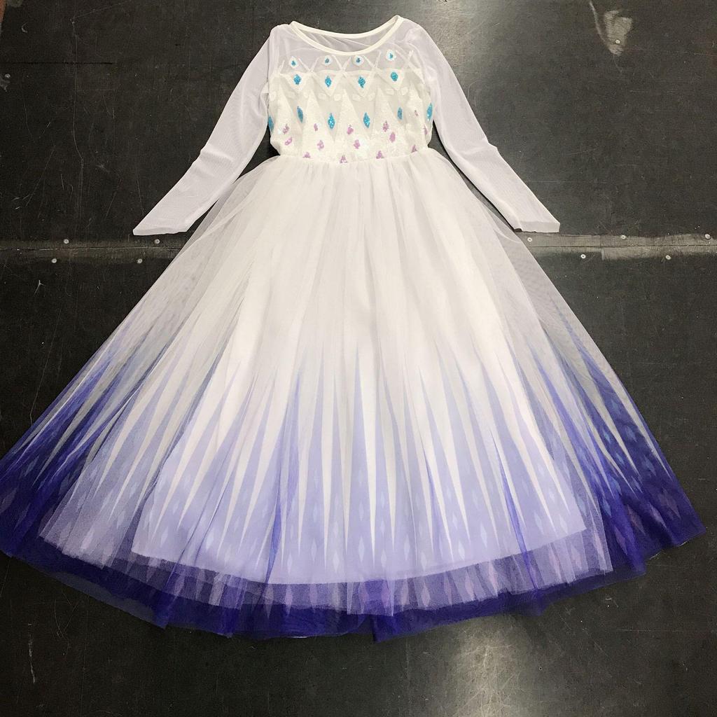 Frozen 2 Autumn Elsa Princess Dress – White Girls' Gown with Coat