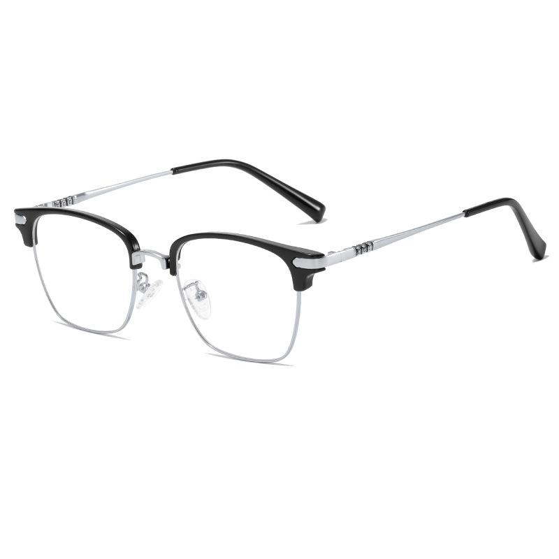 0 -0.5 -0.75 To -6.0 Half Frame Square Prescription Glasses For The Nearsighted Anti Blue Rays Presbyopic Glasses +0.5 To +4.0