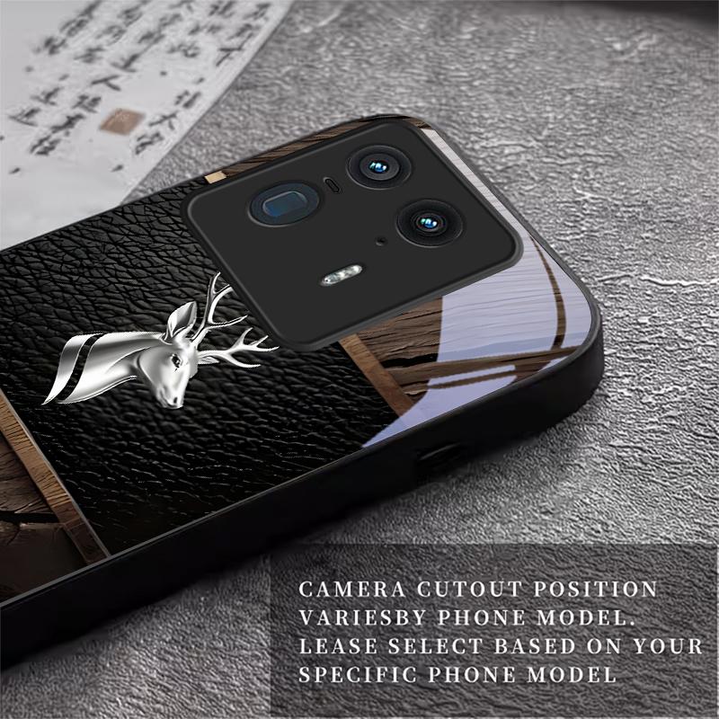 Elite Metallic Stag Black Glass Phone Case For Motorola Moto Edge 70 60 Fusion 50 Ultra 40 Neo 30 Pro 20 Lite 60s Neo Back Cover