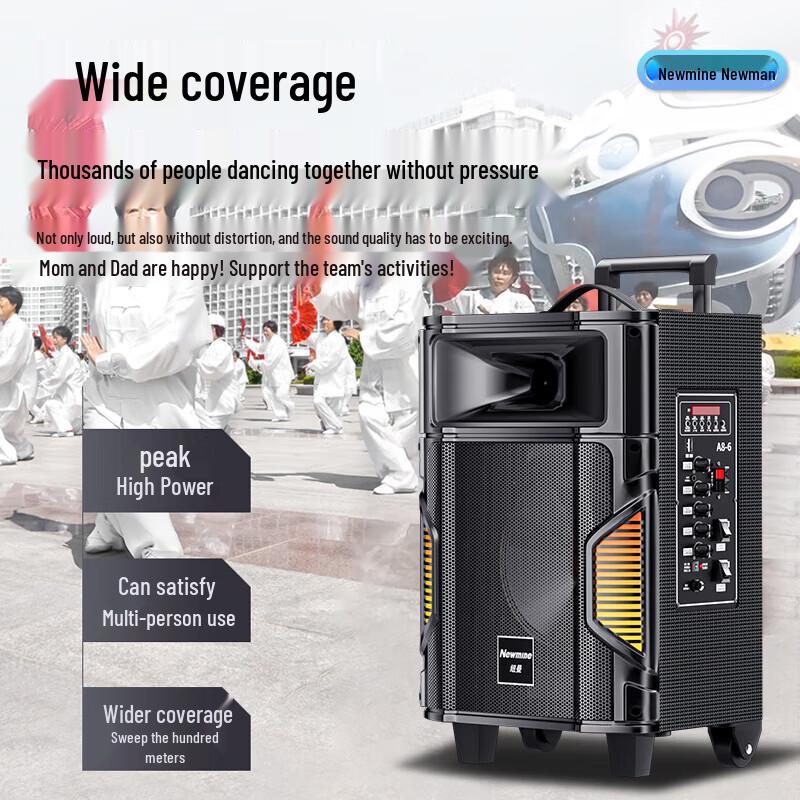 Newman A8 Portable Bluetooth Trolley Speaker with Dual Mics CN Plug (adapter Included)