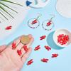 20Pcs Alloy Pendants Baking Paint Lobster Charms Red 21x10.5x4mm Hole: 1.2mm