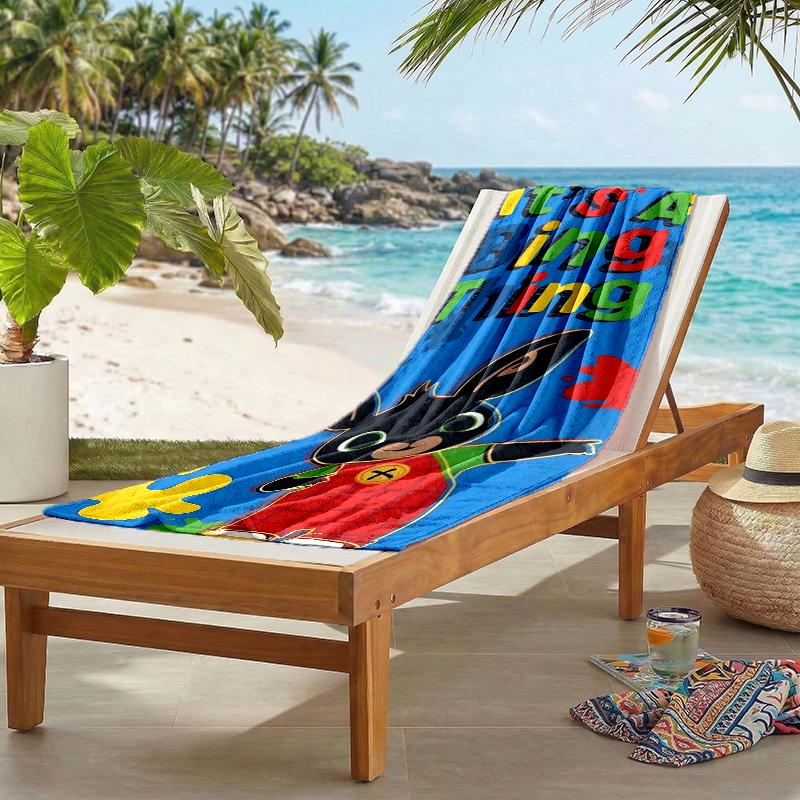 Bunny Fashion Beach Towel: Ideal for Summer Adventures Soft, Absorbent and Quick Drying Suitable for Swimming and Bathing