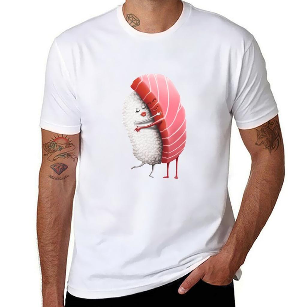 Maguro Tuna Sushi Hug Kawaii Sashimi Tshirt Work Utility Casual Tee Shirt