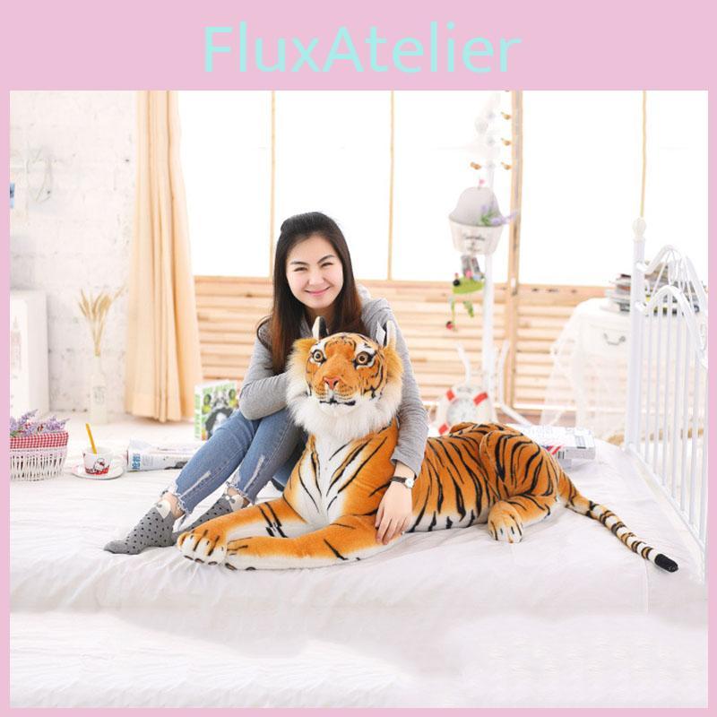 Luxurious Tiger Plush Animal Realistic Big Cat Orange Bengal Soft Stuffed Toy Pillow
