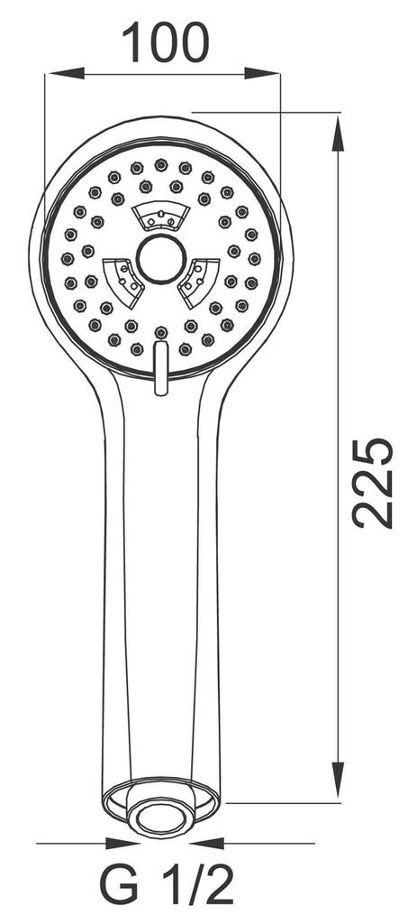 Sole 3-function Shower Head, Chrome