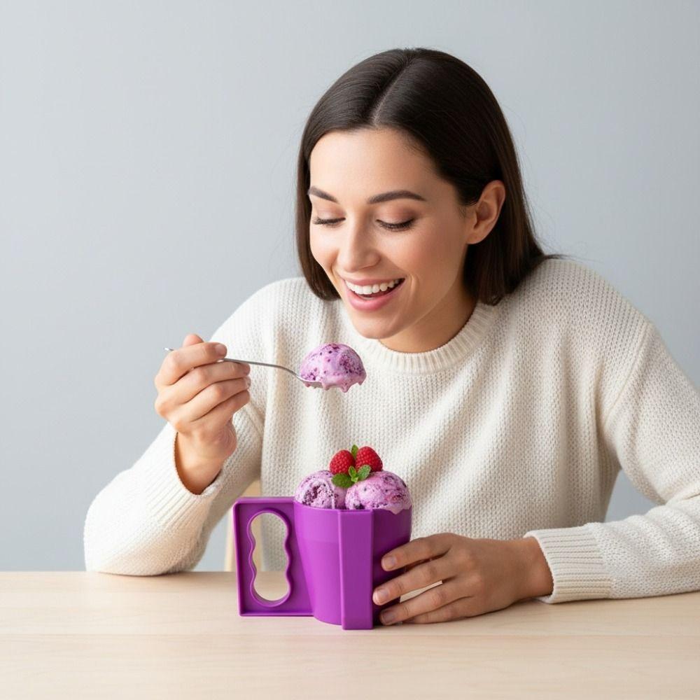 Drip-proof Ice Cream Anti Freeze Cup Ergonomic Handle Ice Cream Sleeve Ice Cream Cup Holder  Yogurt