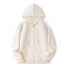 Stylish Grey-White Cardigan Hoodie for Men & Women - Cotton, Loose Fit, Hooded, Perfect for Autumn/Winter Casual Wear
