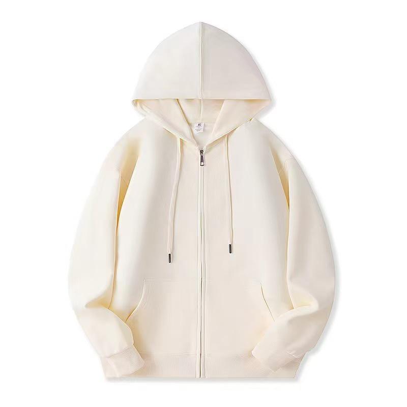 Stylish Grey-White Cardigan Hoodie for Men & Women - Cotton, Loose Fit, Hooded, Perfect for Autumn/Winter Casual Wear