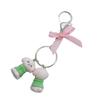 Fashionable Lovely Dog Pendant Keyring With Heart Bowknot Sturdy Alloy and Plush Dog Fashion Accessory for Daily Use