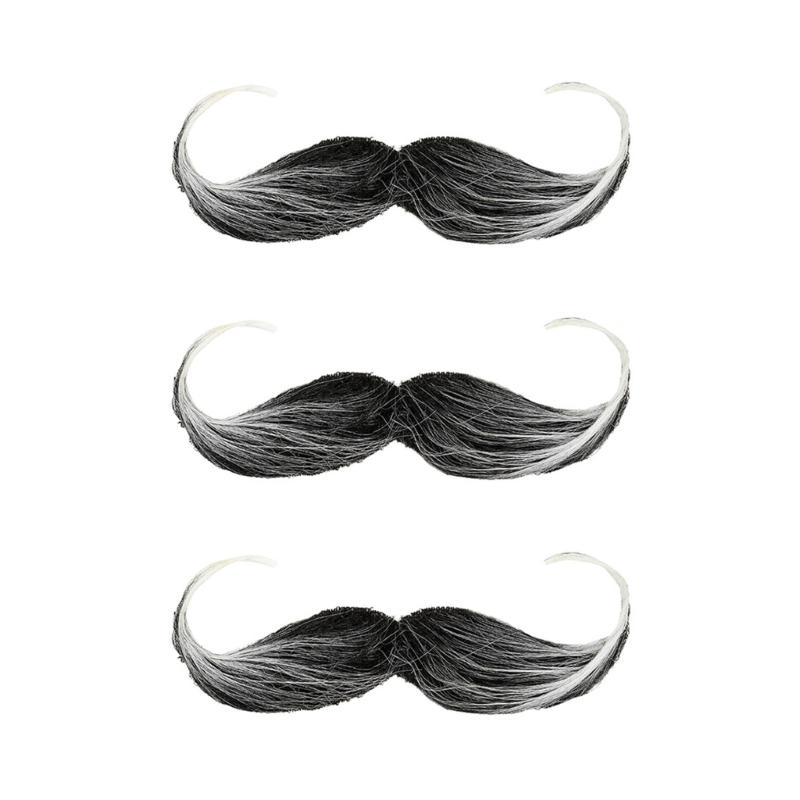 3pcs Practical Plastic False Mustache For Pirate Wizard Santa Costume Accessories Easy To Clean Halloween Party Props