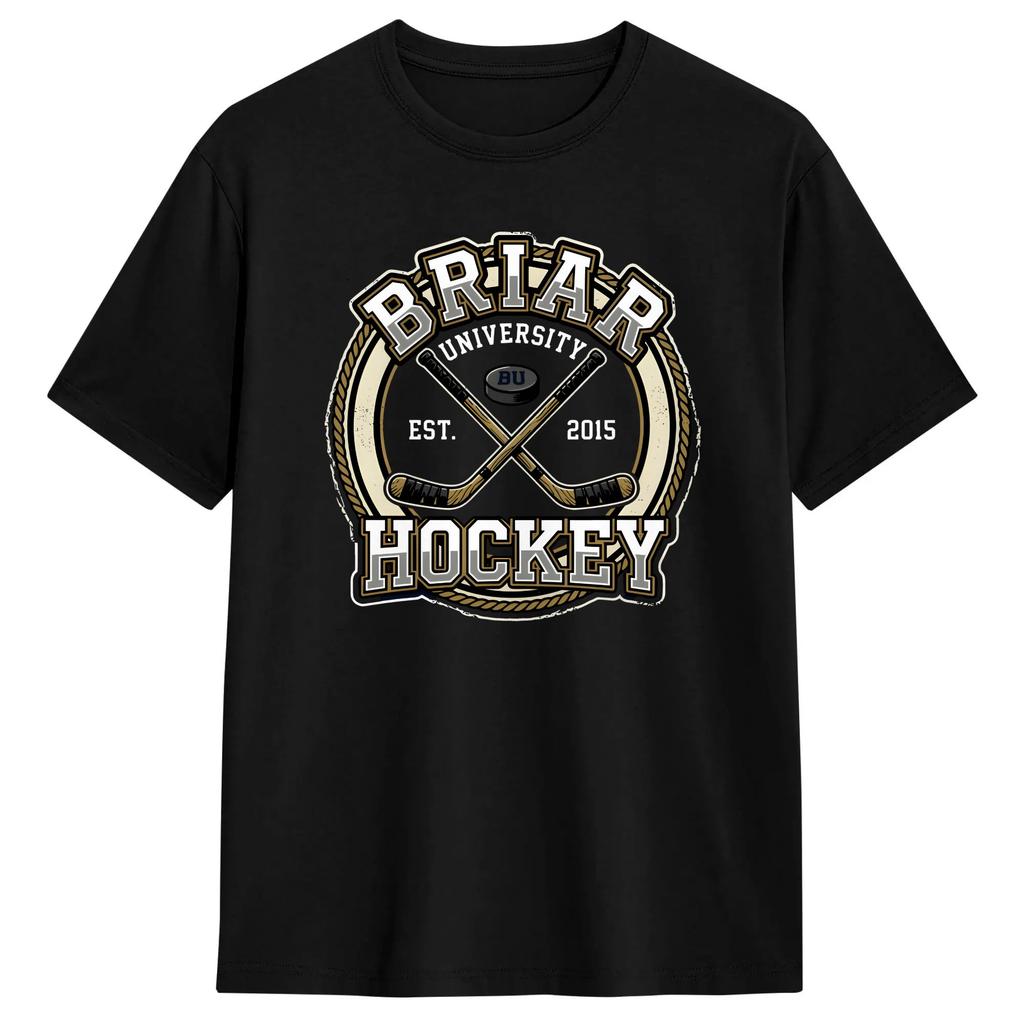 Mens T-Shirt Briar Hockey Est 2018 Off Campus T Shirts Trendy Cool Summer Tee Shirt Vintage Pure Cotton Clothes Plus Size