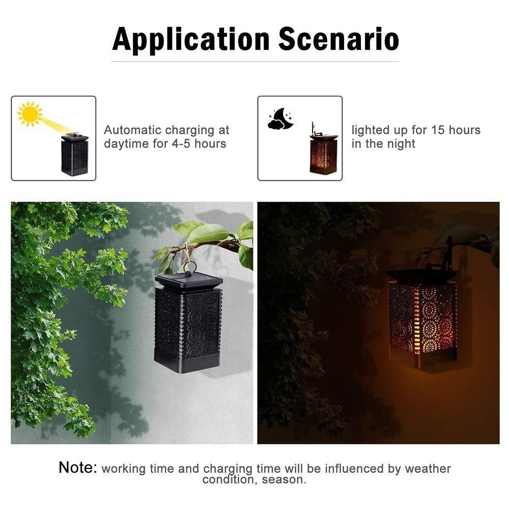 Solar Lantern Light Outdoor Waterproof LED Garden Pathway Camping Lawn Atmosphere Flame Lamp Terrace Yard Decor Landscape Lights