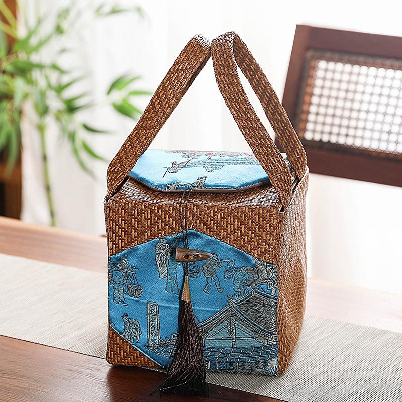 Chinese Style Kung Fu Tea Teaware Storage Bag Pouch Portable Tea Set Empty Package Bag Outdoor Travel Teapot Tea Set Box