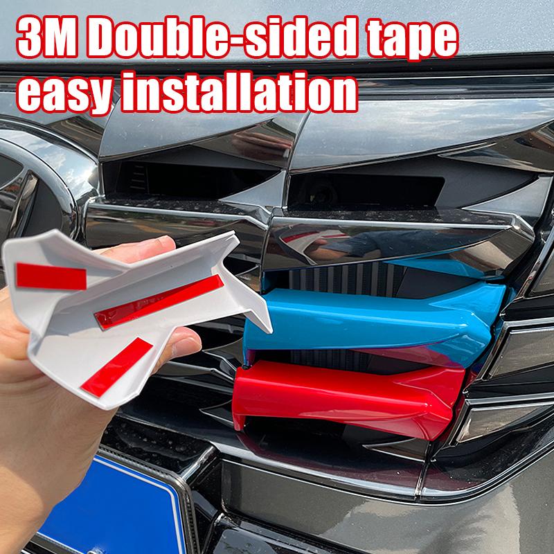 For Hyundai Tucson NX4 ABS Car Front Grille Trim Sport Strip Cover 3pcs 3D Sticker Accessories