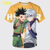 Summer Round Neck 3D Anime Hunter X Hunter Printed Top Fashionable Casual Short Sleeved Children's Boy T-shirts