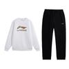 Fashion Print Crew Neck Pullover Long Sleeve Comfortable Pants Sweatshirt Set Men Sets AWDVH35-4+AKLUE31-1