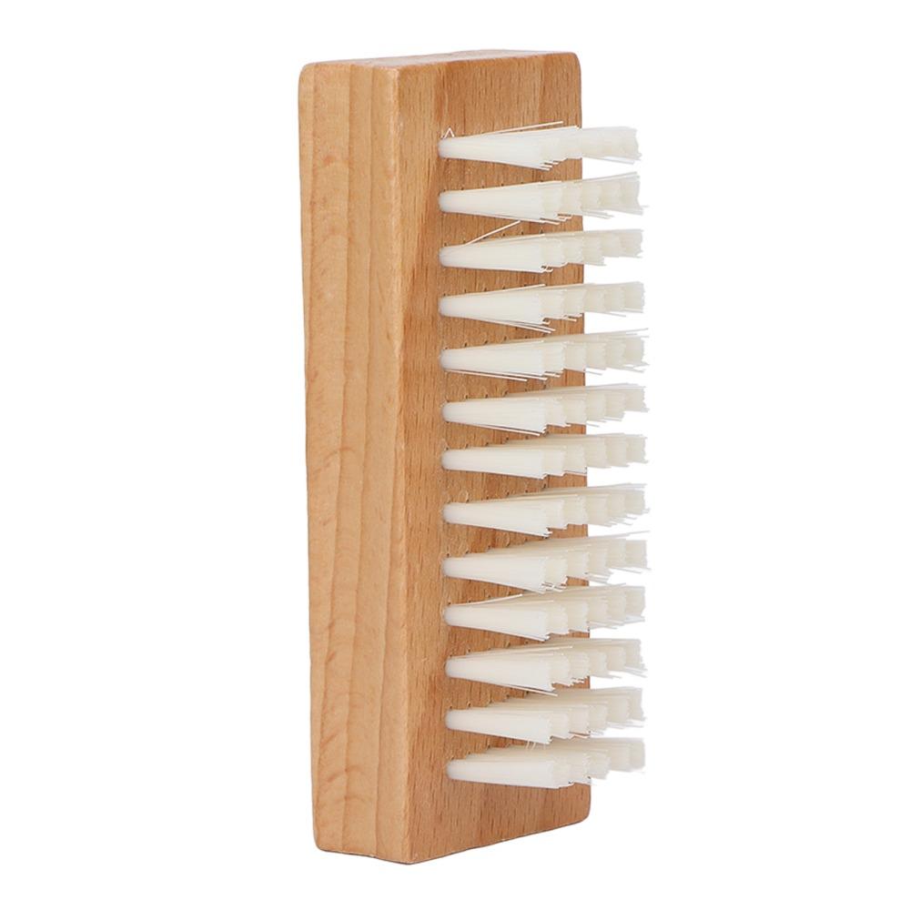 Nylon Bristles Wooden Manicure Brush Double Sided Design Cuticle Cleaning Brush  Nail Gap Cleaning