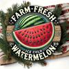 High Definition Iron Painting Farm Fresh Ice Cold Watermelon Vintage Round Metal Sign for Kitchen Farmhouse Decor
