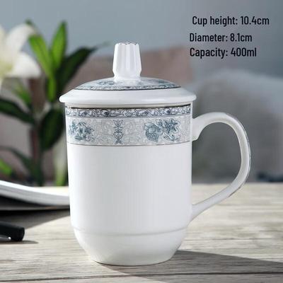 Bürotasse aus Bone China mit Deckel
