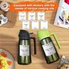 1pc 2-in-1 Olive Oil Dispenser & Sprayer, 16oz/470ml Dark Green Bottle, Durable Plastic with 6 Stickers, Kitchen Cooking Gadget