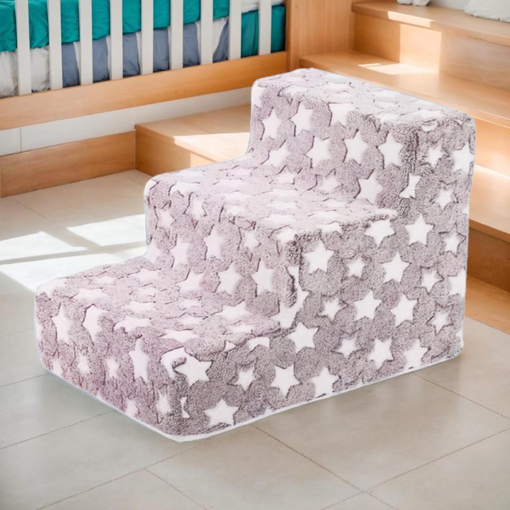 3 Steps Pet Stairs Ladder for Dogs and Cats Non-Slip Removable Cat Ladder Balanced Climbing Pet Ramp for Sofa Dog Steps for Bed