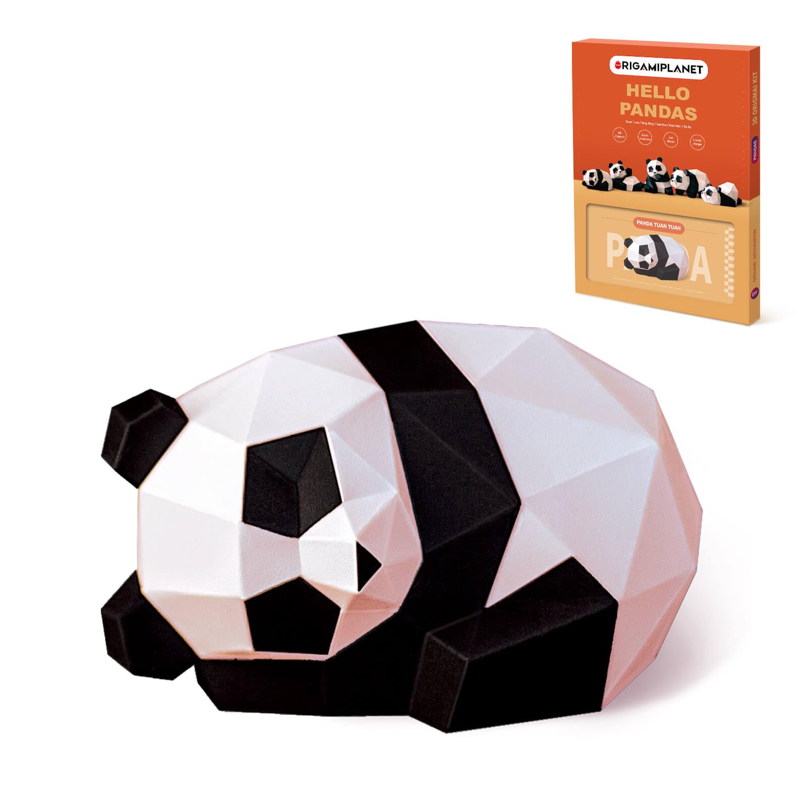 

ORIGAMIPLANET 3D Origami Paper Craft Kit Panda Tuan Fun DIY Precut 3D Panda Paper Art Model for Teens Easy Handmade Animal Figure Sculpture Gift Set