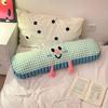 Leg Clamp Side Sleeping Pillow 1PC Long Grid Soft Fluffy Sleeping Pillow Non-Deform for Home Bed Relaxation Use