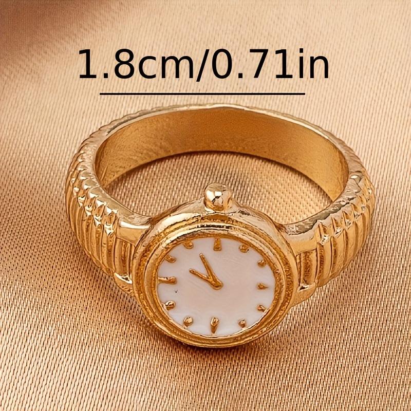 Stylish Watch Ring for Women & Men - Watch Shape Fashion Jewelry Ring Unique Gift Idea for Her/Him, Trendy Unisex Accessory