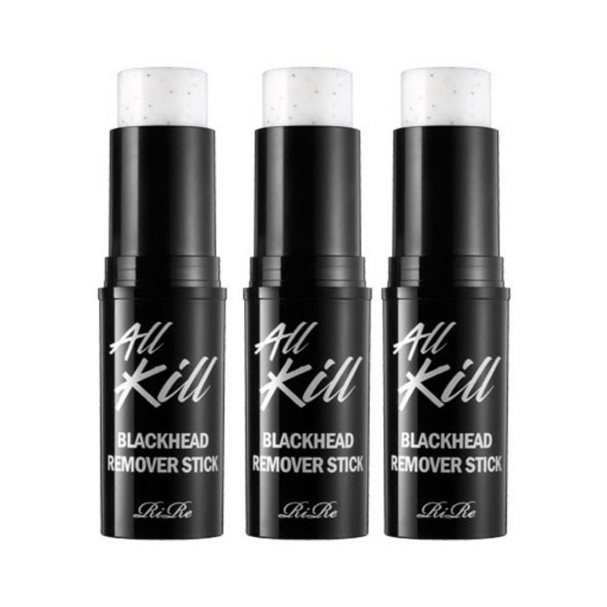 RIRE All Kill Blackhead Remover Stick Pore Purifying & Exfoliating Charcoal Scrub 10g (Pack of 3)