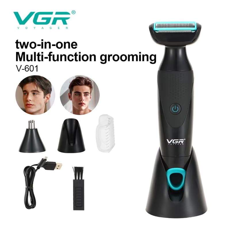 VGR New Retro Men's Multifunctional Two-in-One Shaver IPX4 Waterproof and Anti-corrosion Durable Wet and Dry Dual-use Safe Skin-friendly Shaver