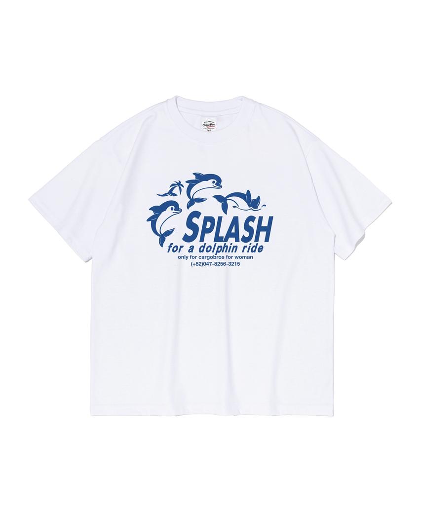 CARGOBROS FOR WOMAN Splash Dolphin Short Sleeve T-Shirt (White)