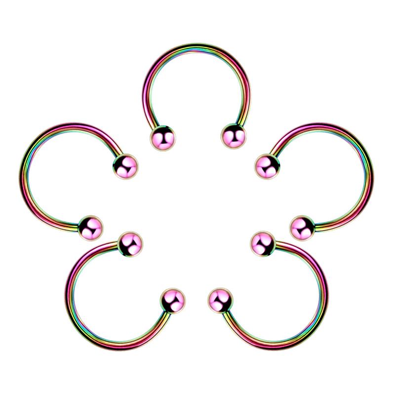 Stainless Steel Cone Spike Horseshoe Circular Septum Nose Ring Nipple Hoops Nose Septum Eyebrow Ear Piercing Body Jewelry
