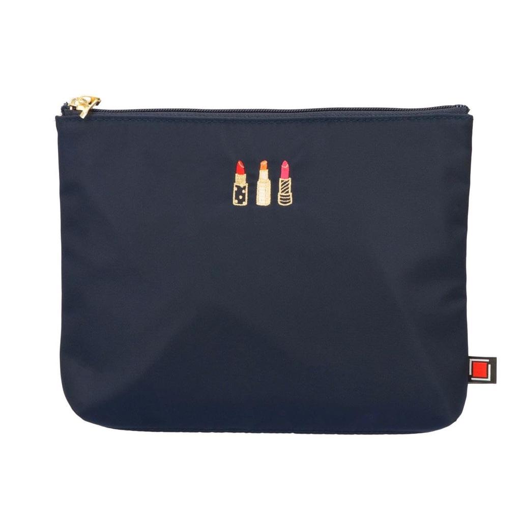 Large Capacity Lipstick Flat Embroidered Size Pouch, Rouge, L, 4OP-ER975, artisan&artist