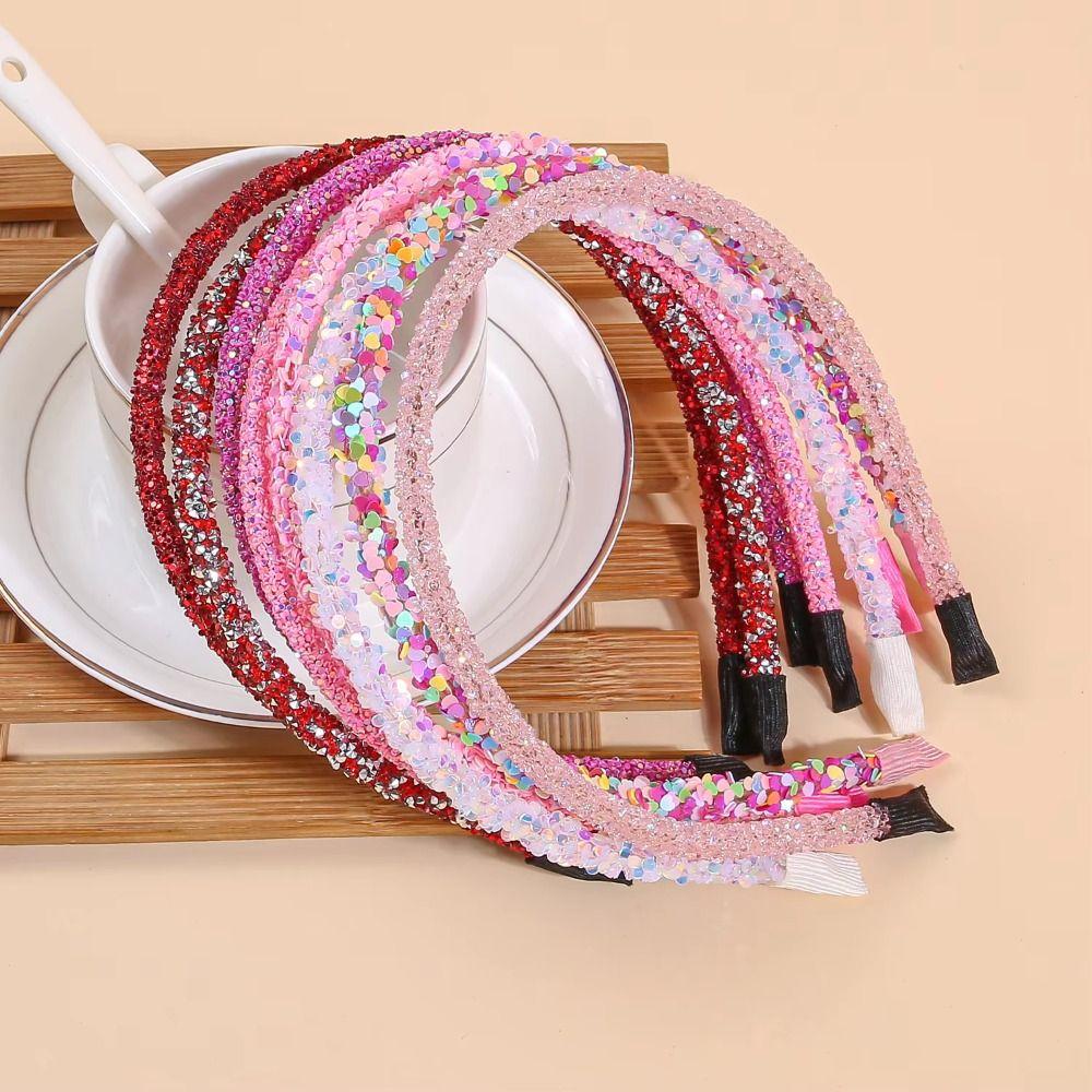 Sweet Sequin Headband Colorful Glitter Hair Band Fashion Sequins Hair Hoop For Girls Women