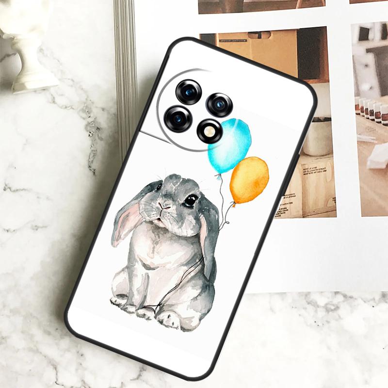 Cute Bunny Rabbit Case For OnePlus 12 12R 11 9 10 Pro 10R 9R 8T 10T Nord CE 2 3 Lite 2T N10 N20 N30 CE4 Cover