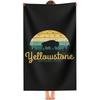 1PC Yellowstone National Park Vintage Bison Polyester Beach Towel for Sports, Spa, Yoga, Hotel & Gym