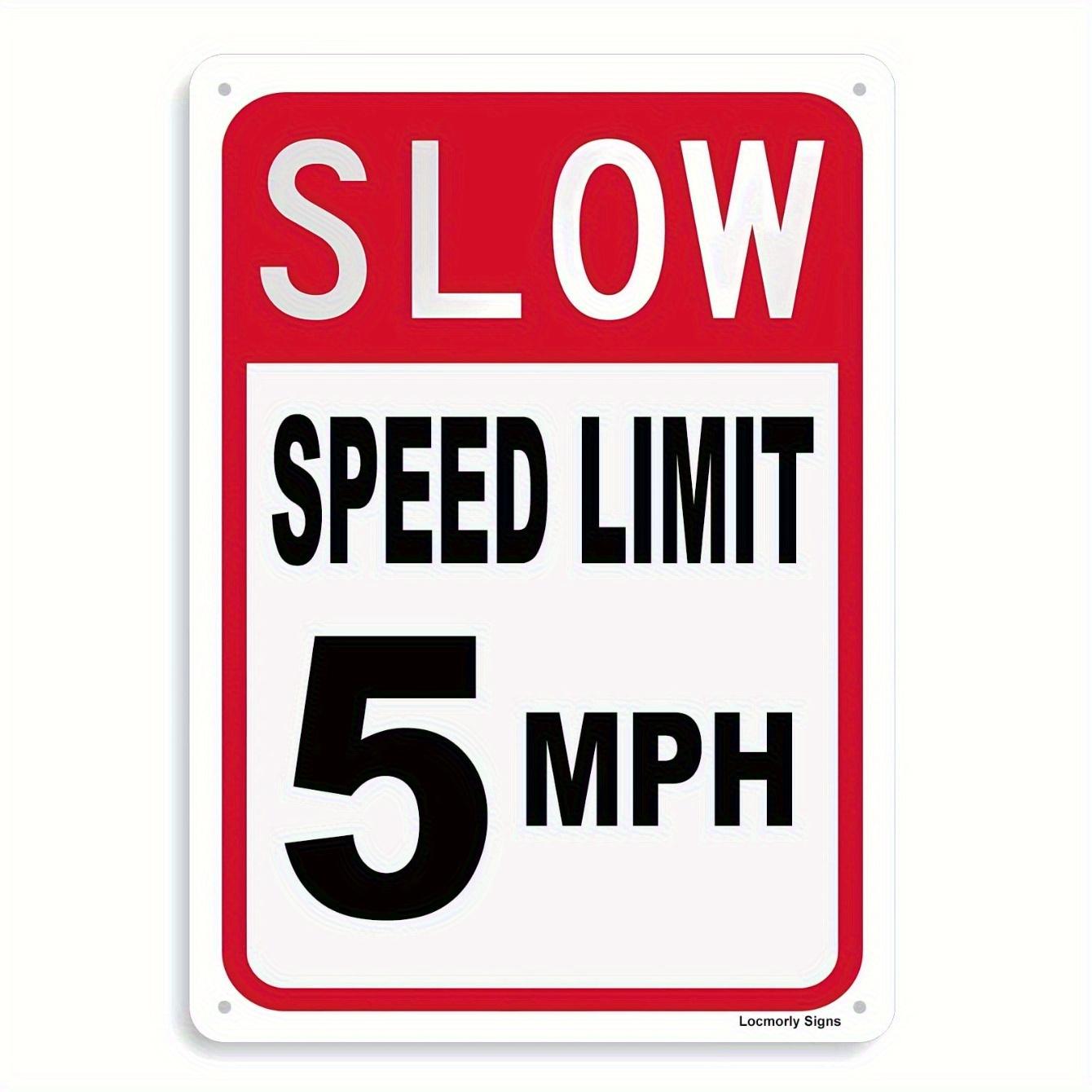 

Yanna Retro Iron Speed Limit 5 MPH Sign Weatherproof Outdoor WallMounted Street Sign with HighContrast RedBlack Design aluminum 20x30cm