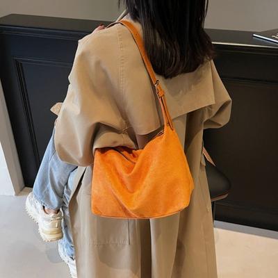 Waterproof Handbag Suede Shoulder Bag Large Capacity Solid Color Hobo Bag Korean Style Fashi Ladies Tote Bag Streetwear