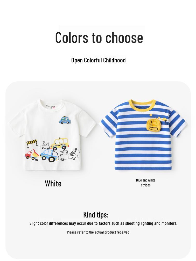 Rightou Summer 2025 Boys' Short-Sleeve T-Shirt - New Children's Toddler Top, Lightweight Half-Sleeve Style